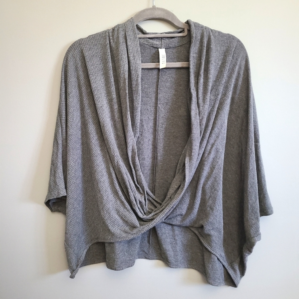 JOLIE twist Front Grey Short Sleeve Tunic